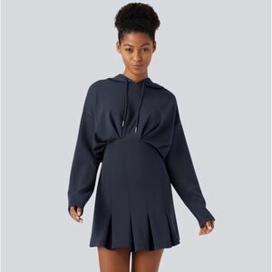 Halara Navy Hooded Long-Sleeve Tunic Dress – Size XL – New Without Tags